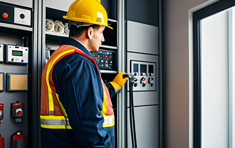 A professional fire protection engineer, fully clothed in appropriate attire, inspecting a building's fire safety system, safe for work, perfect anatomy, natural proportions, professional setting.