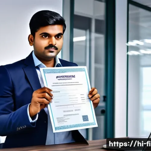 Home 33 소방설비기사의 자격증 갱신 요건 - A professional Indian fire safety equipment specialist in a modern office environment, reviewing ori...